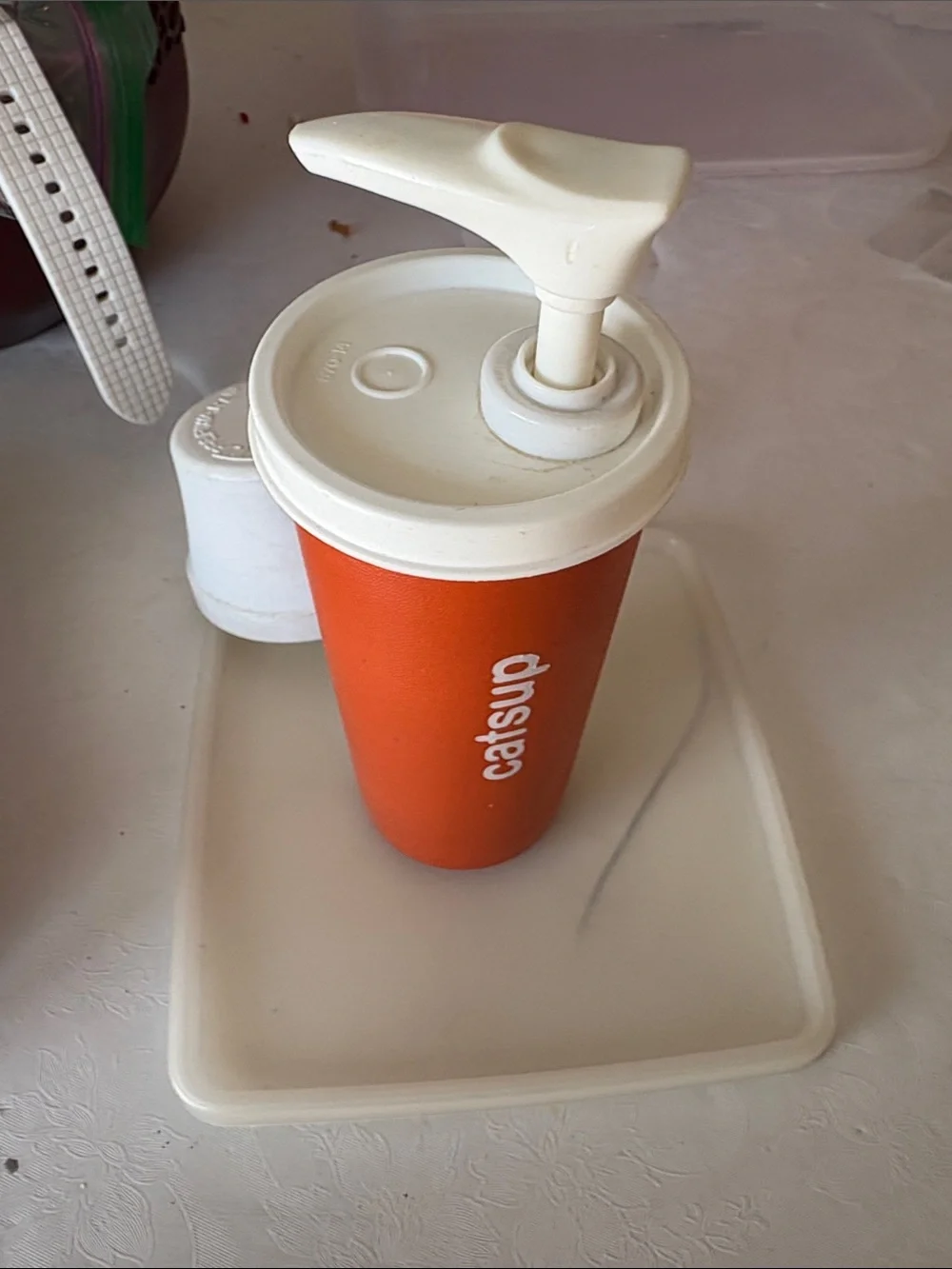 Vintage Tupperware Sandwich box and Ketchup Pump Container